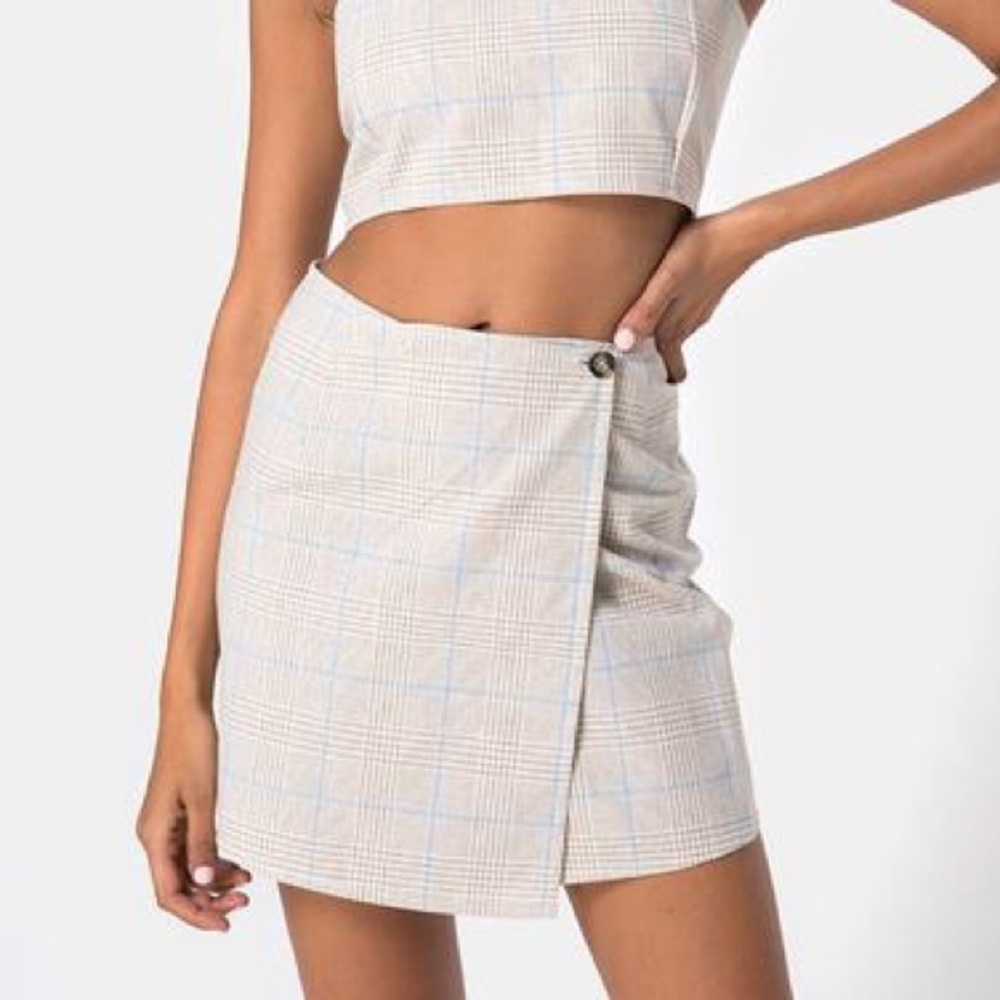 Motel Plaid Wrap skirt